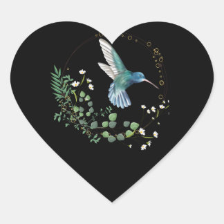 Sticker Cœur Hummingbird Eisvogel