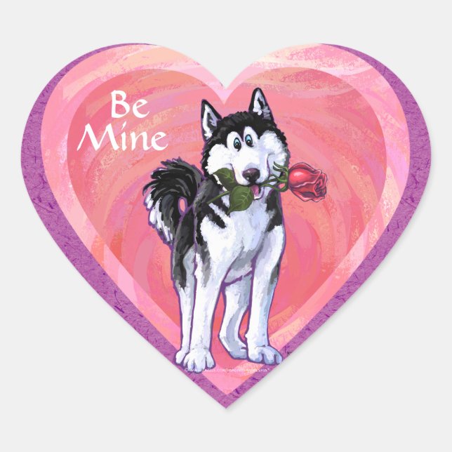 Sticker Cœur Husky Valentine's Day (Devant)