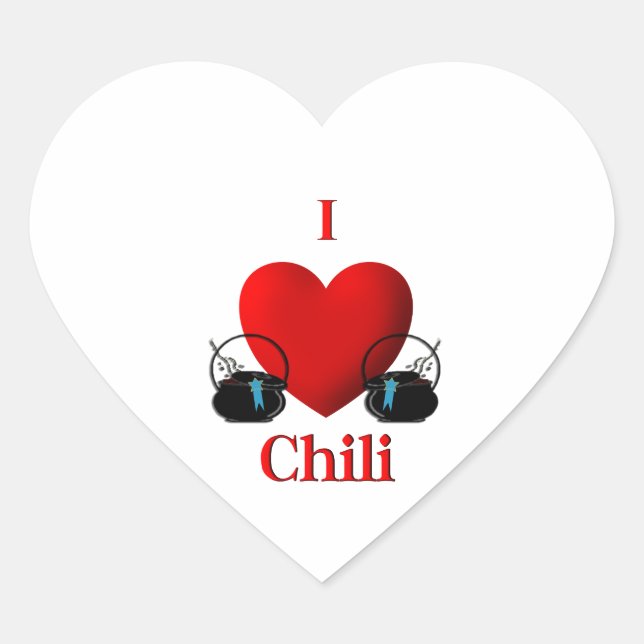 Sticker Cœur I Heart Chili (Devant)