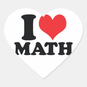 Sticker Cœur I Heart / love math