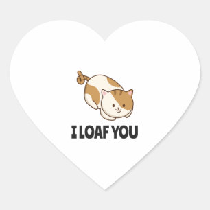 Sticker Cœur I Loaf You Funny Amoureux des chats Cadeau Maman P