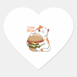 Sticker Cœur I Love Burger