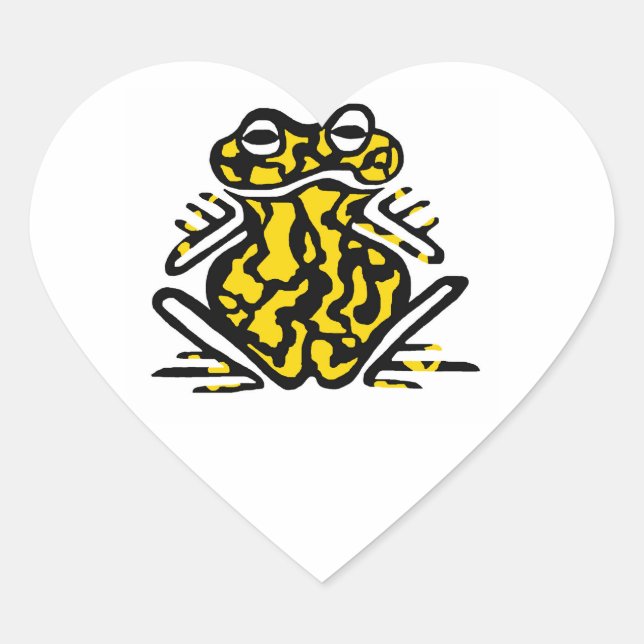 Sticker Cœur I love FROGS - Animaux australiens - Amphibien - N (Devant)