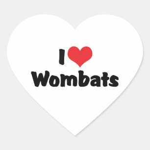 Sticker Cœur I Love Heart Wombats