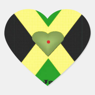 Sticker Cœur I Love Jamaica Have a Nice Day and a Better Night