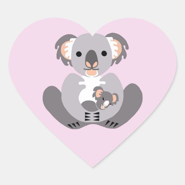Sticker Cœur I love KOALA BEARS - Amoureux des animaux - Nature (Devant)