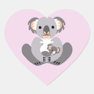 Sticker Cœur I love KOALA BEARS - Amoureux des animaux - Nature