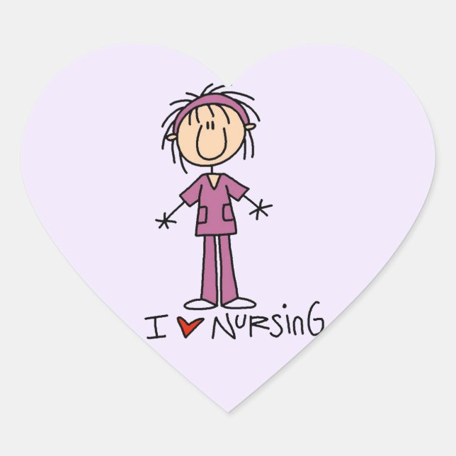 Sticker Cœur I Love Nursing T-shirts and Gifts (Devant)