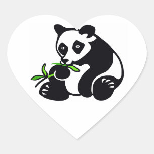 Sticker Cœur I love Panda BEARS - Faune - Nature - Chine