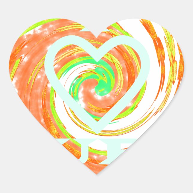 Sticker Cœur I Love Surf : Belle Florale avec Cool Texte Art (Devant)