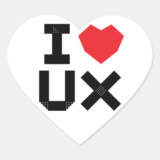 Sticker Cœur I Love UX (expérience utilisateur) (Devant)