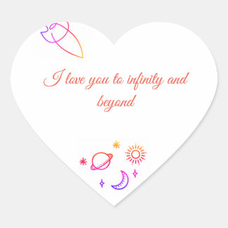 Sticker Cœur I love you to infinity and beyond