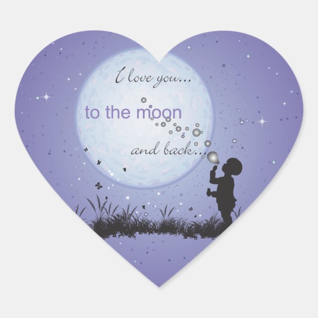 Sticker Cœur I Love You to the Moon and Back-Unique Toxits (Devant)