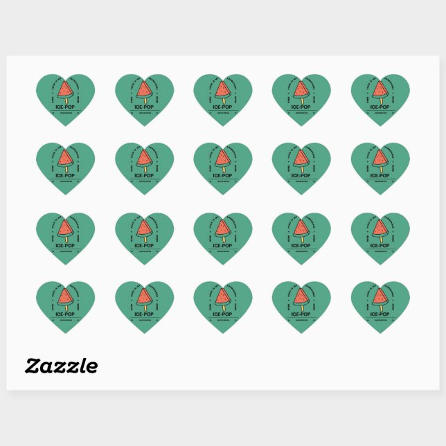 Sticker Cœur Ice Pop Food est ma langue d'amour (Feuille)