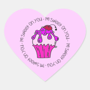 Sticker Cœur I'm Sweet on You Valentine