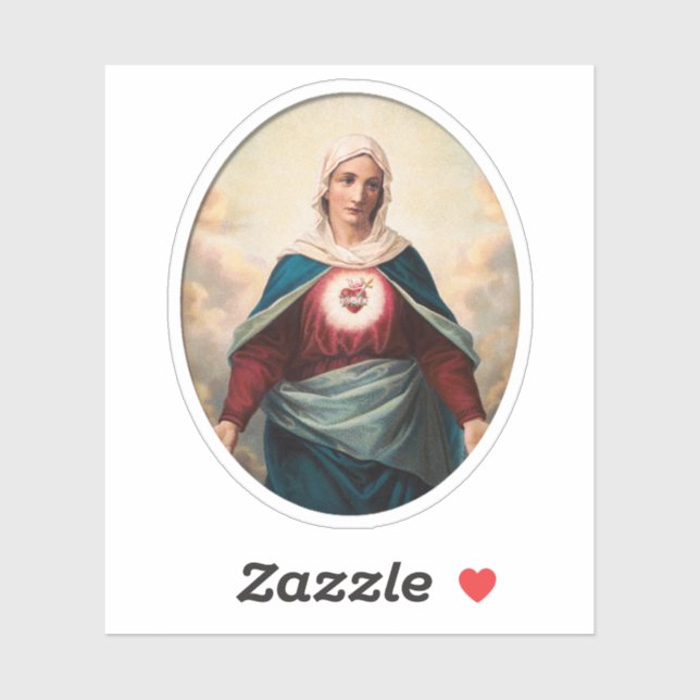 Sticker Coeur immaculé de Marie Catholique Vinyl (Feuille)