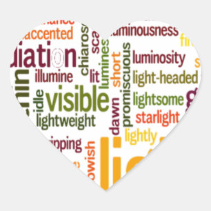 Sticker Cœur Impression Cloud Word clair