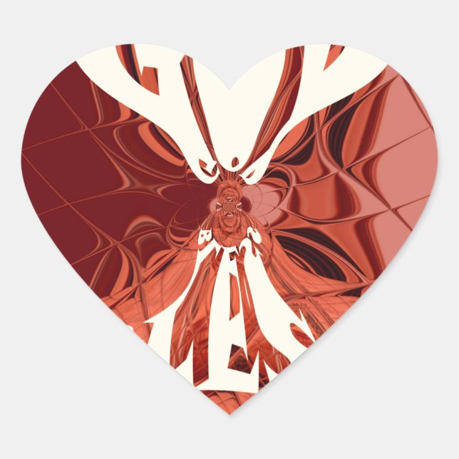 Sticker Cœur Impression d'art Dieu béni (Devant)