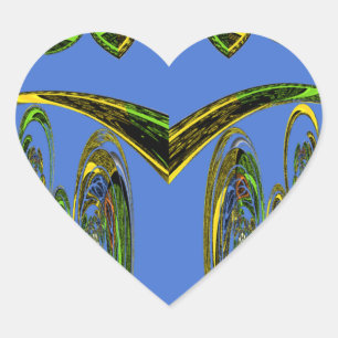 Sticker Cœur Impression d'art Iridescente avec design abstrait 