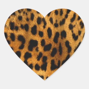Sticker Cœur Impression de fourrure Leopard