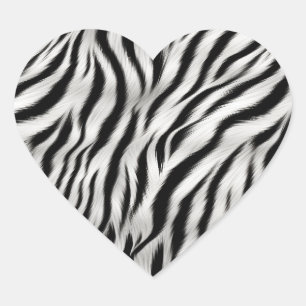 Sticker Cœur Impression Zebra