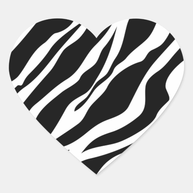 Sticker Cœur Impression Zebra (Devant)