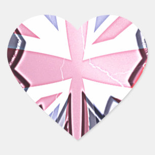 Sticker Cœur Imprimer "I Love UK"