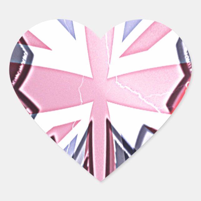 Sticker Cœur Imprimer "I Love UK" (Devant)