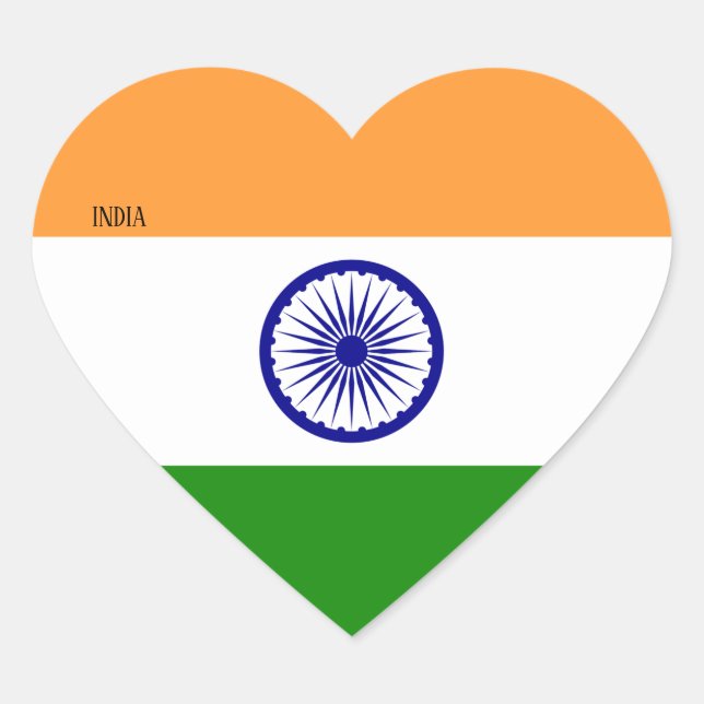 Sticker Cœur Inde Drapeau patriotique (Devant)
