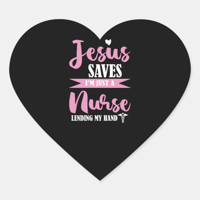 Sticker Cœur Infirmière De Dialyse Jésus M'Enregistre Juste Une (Devant)