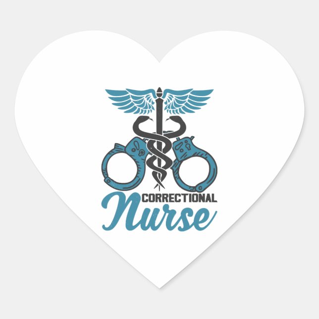 Sticker Cœur Infirmière pénitentiaire (Devant)