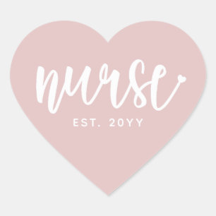 Sticker Cœur Infirmière sur mesure Typographie Est Infirmière d
