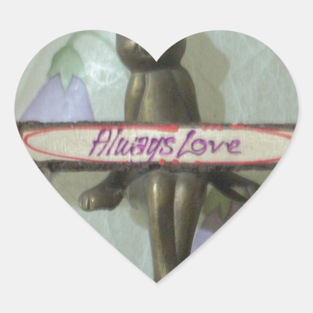 Sticker Cœur Inspirational Rabbit : Always Love Sign Art Print (Devant)