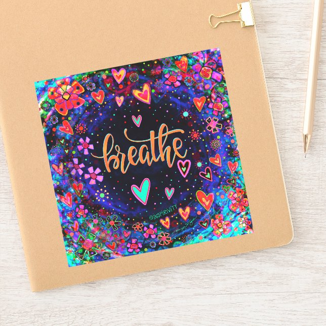 Sticker Coeur Inspirationnel Respirent Plutôt L'Inspirété (Carnet)