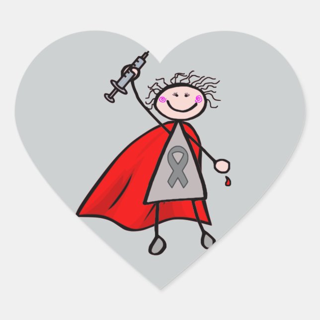 Sticker Cœur Insuline du diabète Superhero fille (Devant)