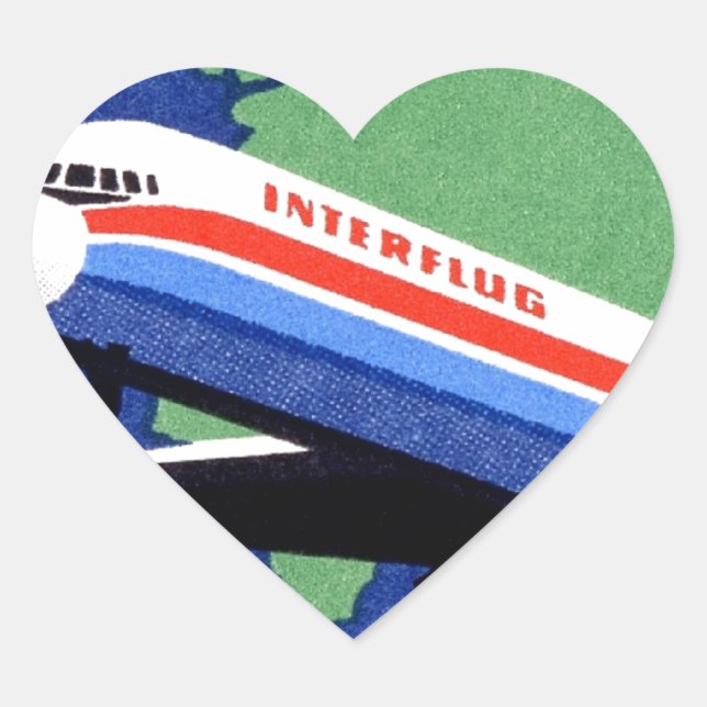 Sticker Cœur INTERFLUG - Compagnie aérienne nationale de DDR, A (Devant)