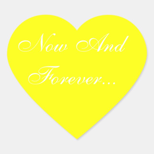 Sticker Cœur Invitation mariage Jaune (Devant)