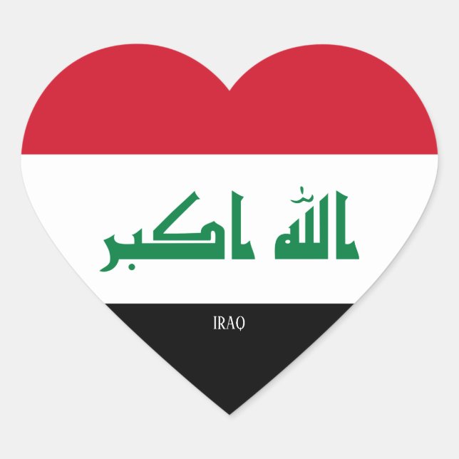 Sticker Cœur Irak Drapeau splendide patriotique (Devant)