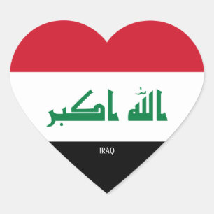 Sticker Cœur Irak Drapeau splendide patriotique