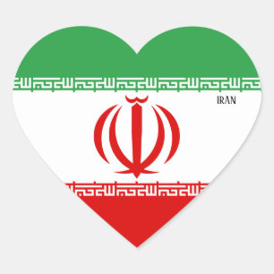 Sticker Cœur Iran Drapeau splendide patriotique