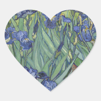 Sticker Cœur Iris par les fleurs bleues d'iris de Van Gogh