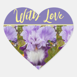 Sticker Cœur Iris Violet Iris Iris Fleur fleurie Art Avec Amour