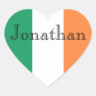 Sticker Cœur Irish Flag Personnalisable Nom stkcnt