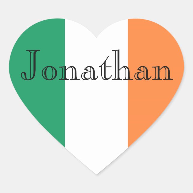 Sticker Cœur Irish Flag Personnalisable Nom stkcnt (Devant)