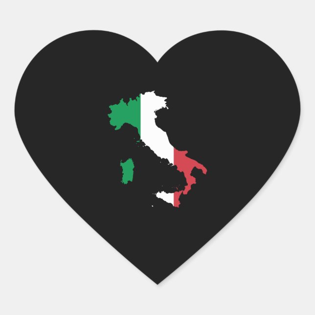 Sticker Cœur Italie dans les couleurs du drapeau (Devant)