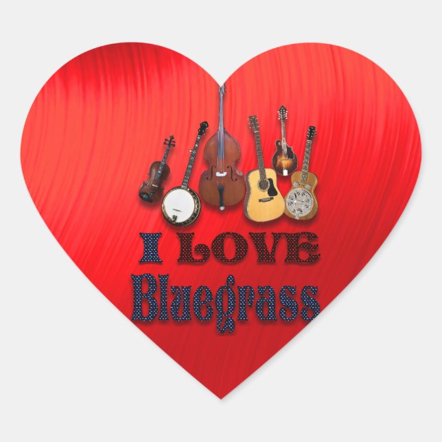 STICKER CŒUR J'ADORE BLUEGRASS -STICKER (Devant)