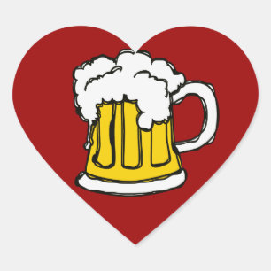 Sticker Cœur J'adore la bière !