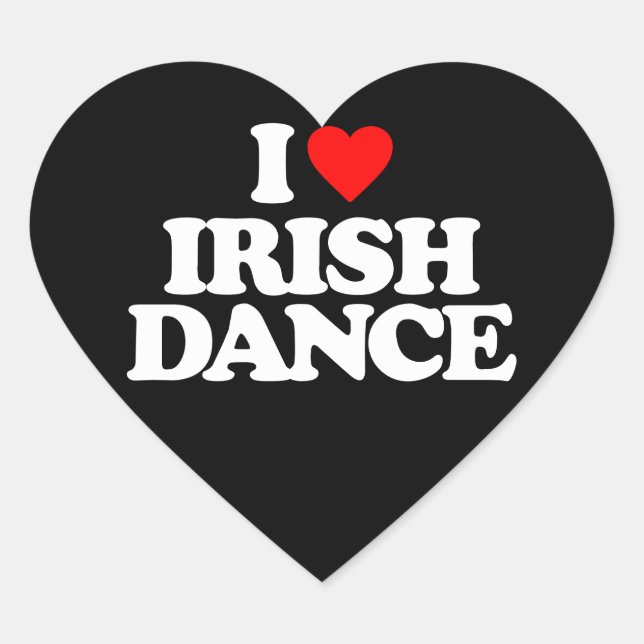 STICKER CŒUR J'ADORE LA DANSE IRLANDAISE (Devant)