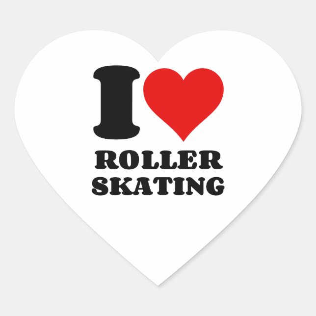 STICKER CŒUR J'ADORE LE PATINAGE ROLLER (Devant)