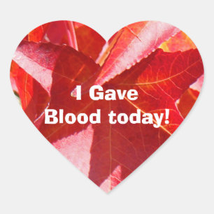 Sticker Cœur J'ai donné à des donneurs de sang d'autocollants
